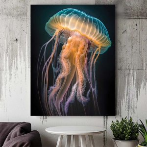 Tablou Canvas Rainbow Jellyfish - Img 3