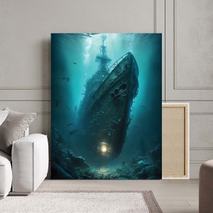 Tablou Canvas - The mermaid and the dolphin - Img 2