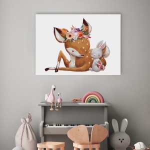 Tablou copii - Bambi and the rabbit 3