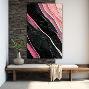 Tablou Marmura cu straturi negre si roz (081)