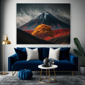 Tablou Mountain and yellow forest - Img 2