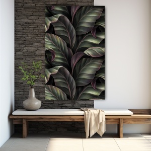Tablou Vegetatie - Dark Tropical Leaves (025)