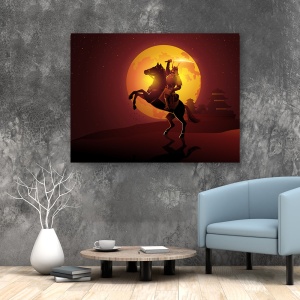 Tablou Warrior samurai in the moonlight - Img 3