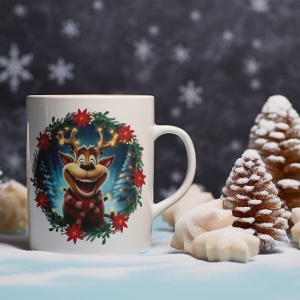 Cana De Craciun - Funny Christmas Reindeer (mesaj personalizat)
