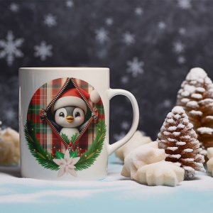 Cana De Craciun - Pinguin zambitor (mesaj personalizat) - Img 2