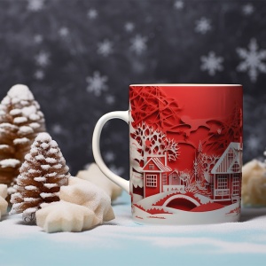 Cana De Craciun - Red and White 3D Winter - Img 2