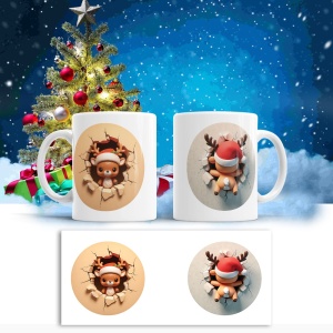 Cana De Craciun - Small Reindeer Looking Outside