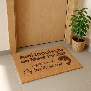 Covor de intrare personalizat - 60x40cm - Aici locuieste un mare pescar - Img 5