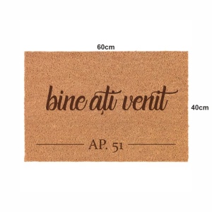 Covor de intrare personalizat - 60x40cm - bine ati venit apartament - Img 2