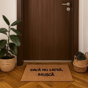 Covor de intrare personalizat - 60x40cm - Daca nu latra, mușcă