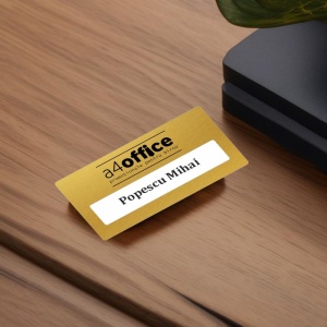 Ecuson personalizat gravat insertie de nume 9x5cm, auriu