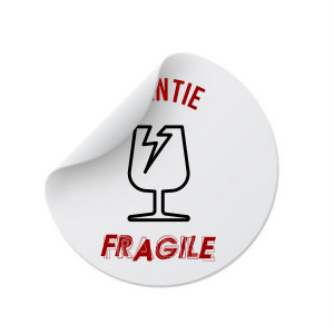 Etichete personalizate cu FRAGILE, 100 buc, PVC, rezistente la apa - Img 3