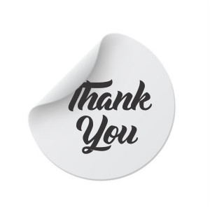 Etichete personalizate THANK YOU, 100 buc, PVC, rezistente la apa - Img 4