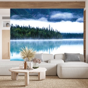 Foto tapet Blue misty forest