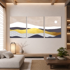 Set Tablouri Canvas - Sun Above The Abstract Desert