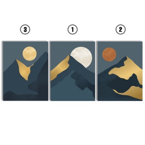 Set Tablouri Canvas - Yellow Moon, Pale Moon, Red Moon - Img 3