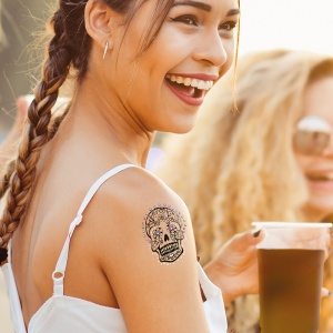 Ștampilă ceramică tatuaje temporare LaDot Cosmetics, M – Craniu - Img 3
