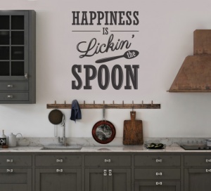 Sticker Bucatarie - Happiness is licking the spoon