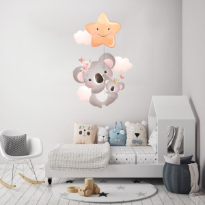 Sticker Copii - Cute koala family with a star