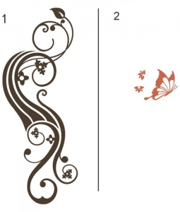 Sticker De Perete Abstract Floral Cu Fluture 01 - Img 6