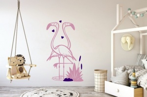 Sticker De Perete Flamingo (In Doua Culori) - Img 2