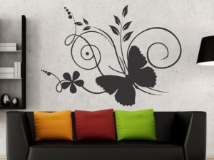 Sticker De Perete Fluture Pe Flori - Img 2