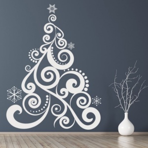 Sticker De Perete Swirl Christmas Tree Xmas - Img 2
