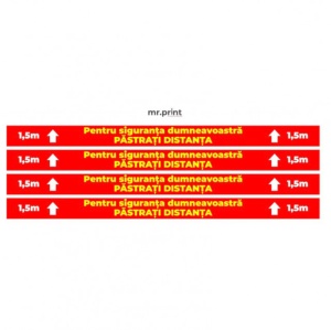 Sticker Semnalizare Covid - Pastrati Distanta 1.5 M