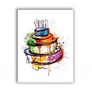Tablou Bucatarie - Birthday Cake Sketch - Img 3