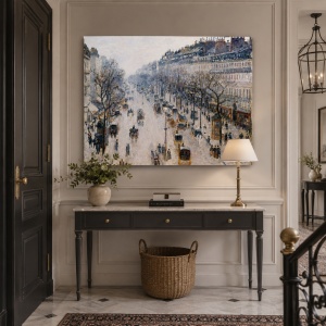 Tablou Canvas "Boulevard Montmartre" - Bulevardul Montmartre iarna