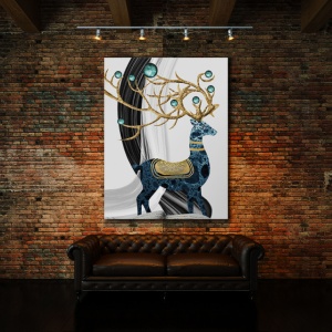 Tablou Canvas Deer With Golden Horns - Img 2