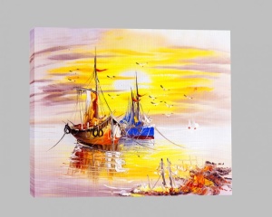 Tablou Canvas Efect Pictura Corabii Ancorate