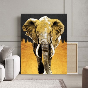Tablou Canvas - Golden elephant - Img 2