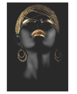 Tablou Canvas Golden Lips and Hair 4