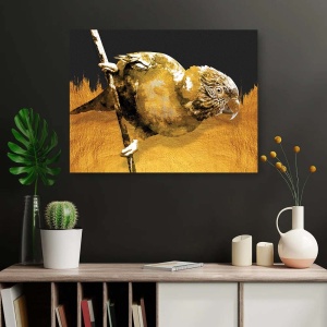 Tablou Canvas - Golden Parrot on a Branch - Img 2