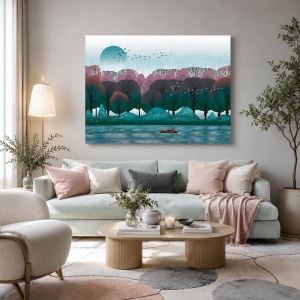 Tablou Canvas Green And Violet Forest