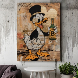 Tablou Canvas Inspirațional - Scrooge and Bitcoin Bottle - Img 4