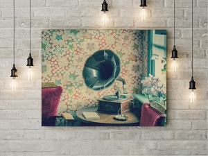 Tablou Canvas Interior Vechi Cu Gramofon - Img 3