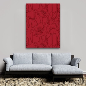 Tablou canvas - Maci schitati pe fundal rosu (Floral 175) - Img 6