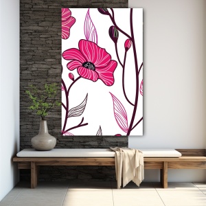 Tablou canvas - Maci stilizati (Floral 124) - Img 3