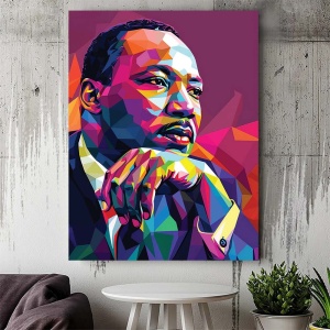 Tablou Canvas - Martin Luther King Polygonal Portrait - Img 8
