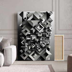 Tablou Canvas Modern Abstract - 3D Metal geometry - Img 3