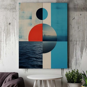 Tablou Canvas Modern Abstract - Abstract shapes and seascape - Img 2