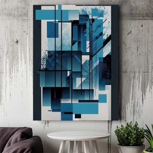Tablou Canvas Modern Abstract - Blue stained glass - Img 2