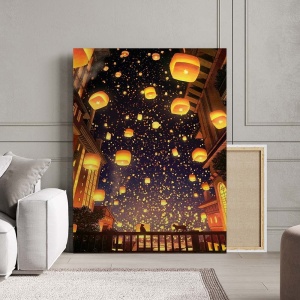 Tablou Canvas Modern Abstract - Flying lanterns
