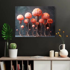 Tablou Canvas Modern Abstract - Magical lightening flowers - Img 3