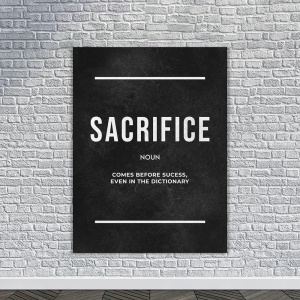 Tablou Canvas Motivational - Sacrifice (definition - black) - Img 3