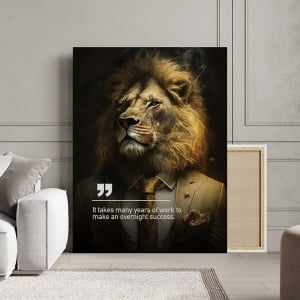 Tablou Canvas Personalizat - Business Animals - Golden Lion - Img 3