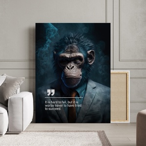 Tablou Canvas Personalizat - Business Animals - Monkey - Img 2