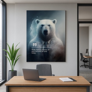 Tablou Canvas Personalizat - Business Animals - Polar Bear